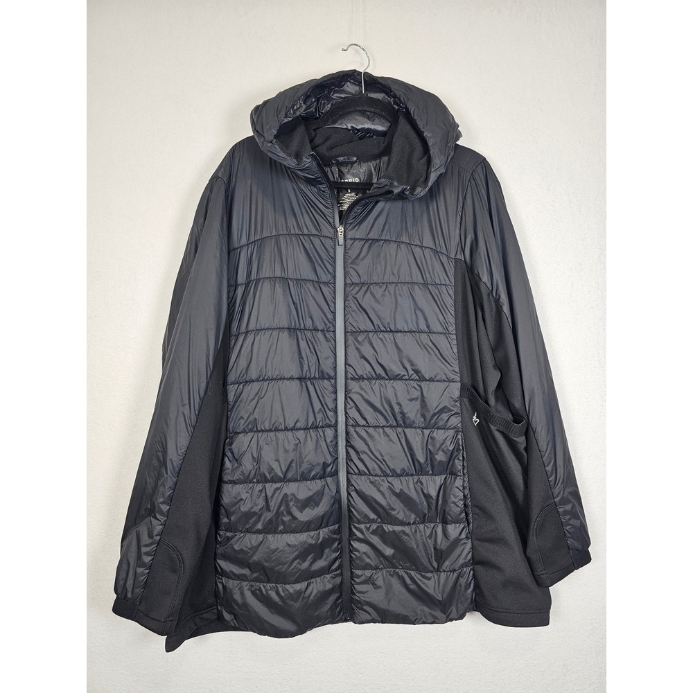 Athleisure Torrid Active Puffer Jacket Womens 3 3X Black Hooded Hybrid Quilted